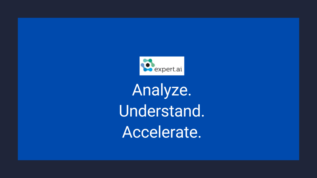 expert.ai
NLP expert
AI powered technology
