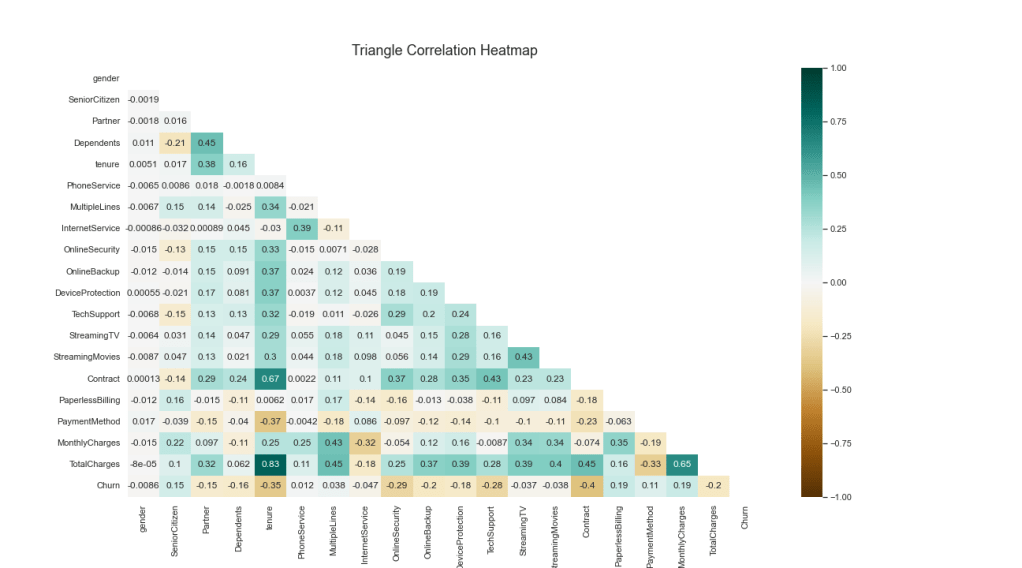 triangle correlation heatmap
