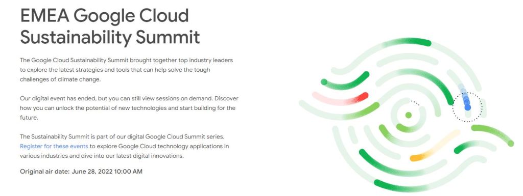 EMEA Google Cloud Sustainability SUmmit
