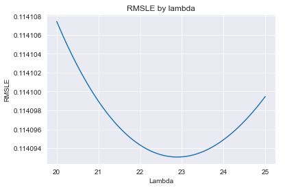 Rudge lambda regularization RMSLE 