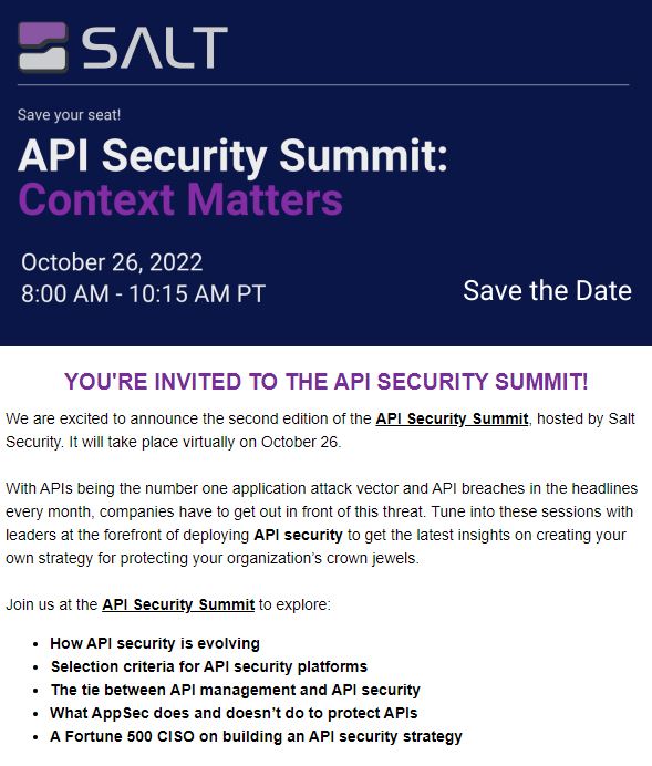 API Security Summit October 26, 2022