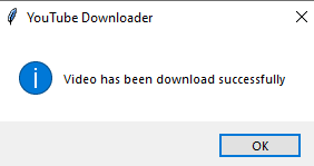 Video has been downloaded successfully.