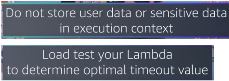 Don't store user data in execution context.