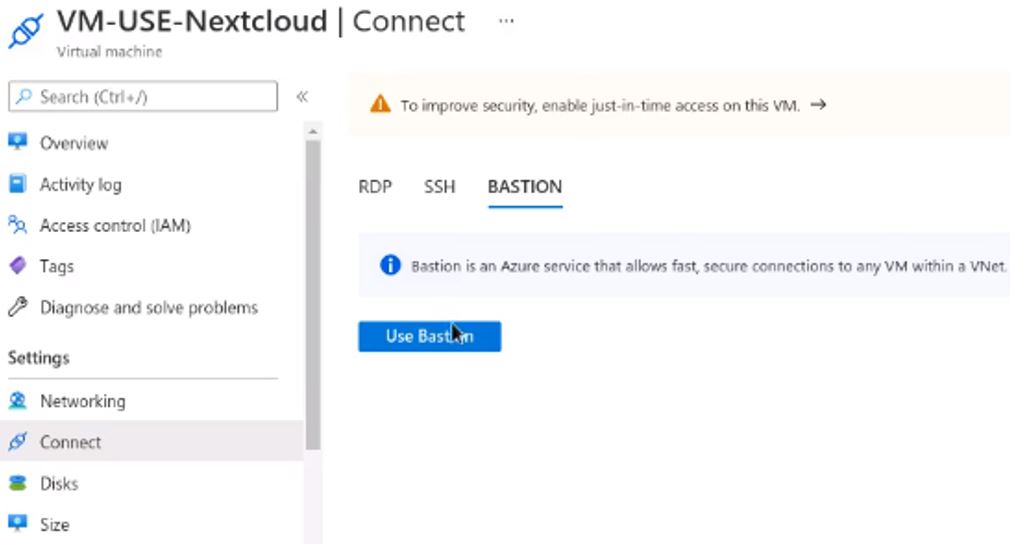 Connect to VM via Bastion