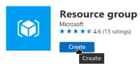 Resource group create button