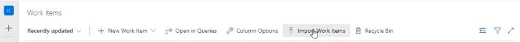 Import work items