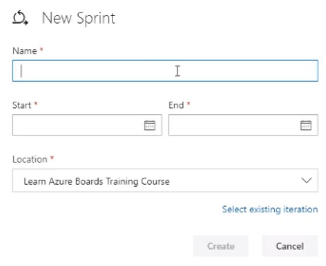 Azure new sprint