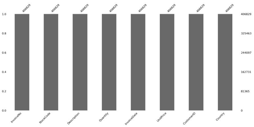 Checking for Null Values after data cleaning