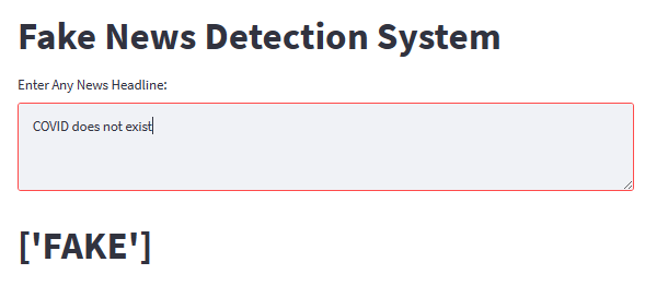 Fake news detection system
