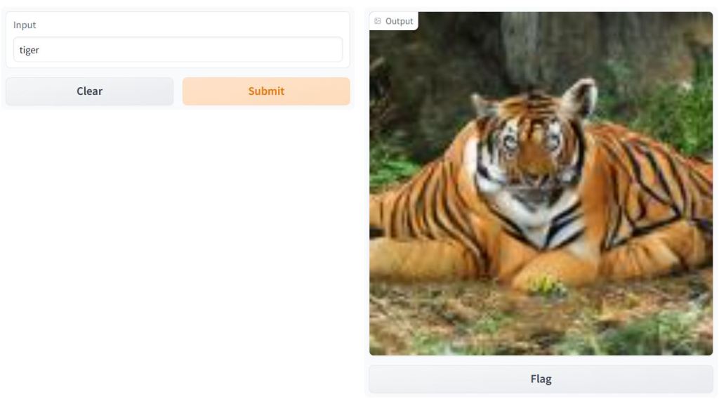 BigGAN text-to-image demo tiger