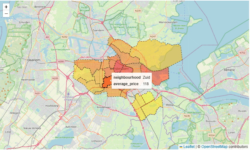 City map average price per neighborhood