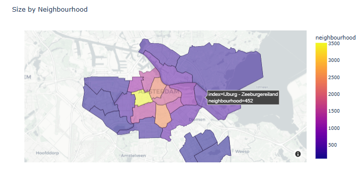 Plotly Map Size by Neighborhood